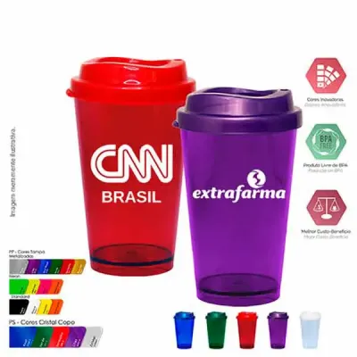  copo tampa mug cristal 320ml cores  - 1523567