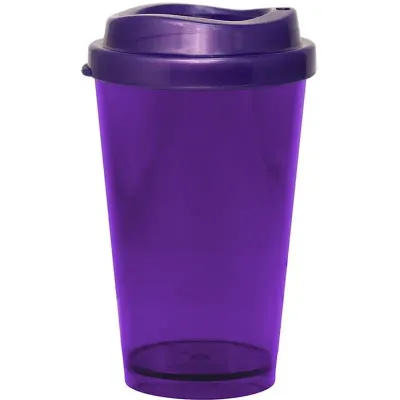 copo tampa mug cristal 320ml lilas de plastico 