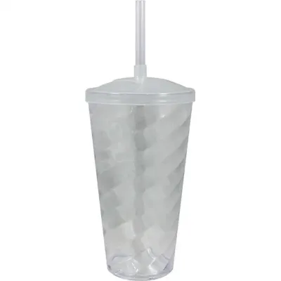 copo tampa twist cristal 600ml transparente de plastico  - 1524028