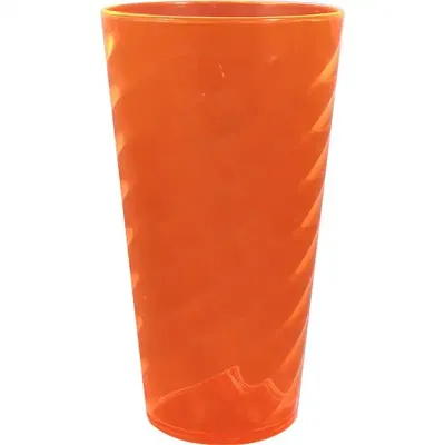 copo twist cristal 600ml laranja neon de plastico 