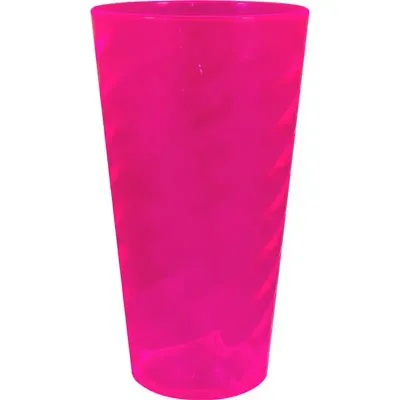 copo twist cristal 600ml rosa neon de plastico 