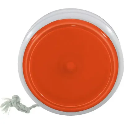 Ioiô base branca laranja neon de plastico 