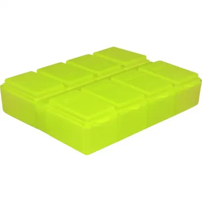 porta comprimido amarelo neon de plastico 