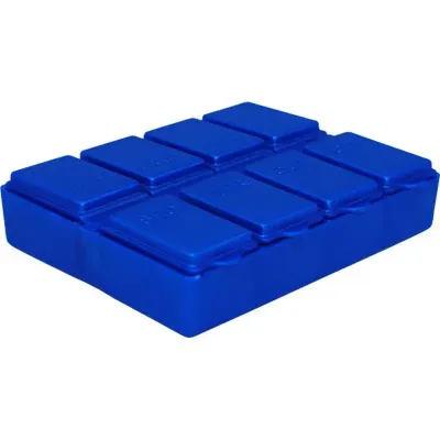 porta comprimido azul de plastico 