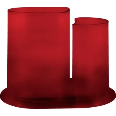 porta lapis cristal vermelho de plastico 