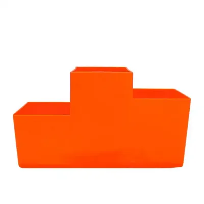 Porta Lápis Trio Laranja Neon Plástico - 1582436