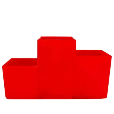 Porta Talher Trio Vermelho Plástico