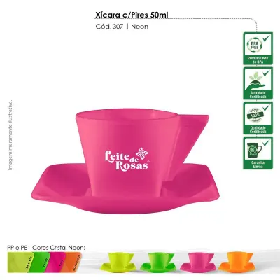  xicara pires 50ml neon cores  - 1524724