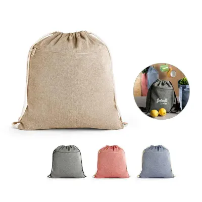 Mochila Saco Em Algodão Reciclado. Disponível em diversas cores!