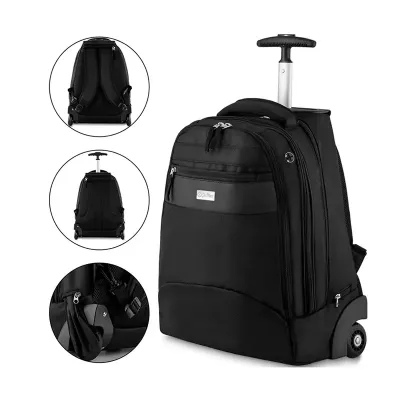 Mochila executiva com rodinha e capacidade de 30 litros.