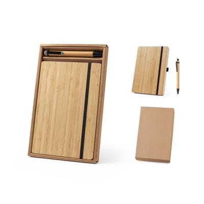 Conjunto de caderno A5 em bambu para Brindes 1