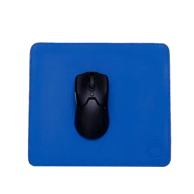 Mouse pad em couro azul