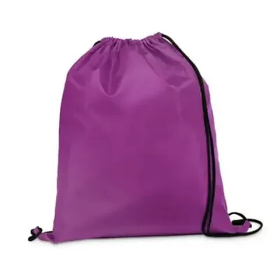 Saco tipo mochila roxo com cordão preto