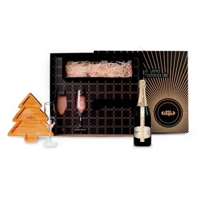 Kit espumante com petisqueira natal