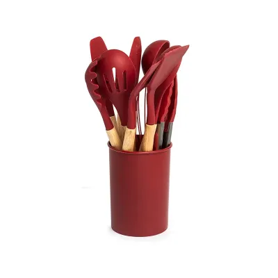 Kit Utensílios Vermelho 12 Peças