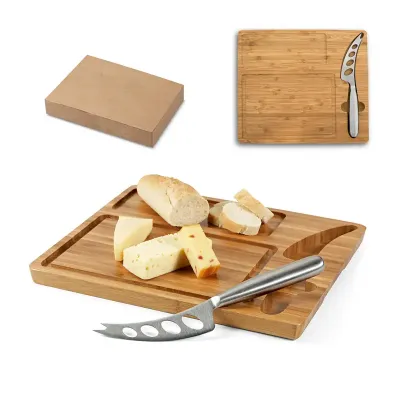 MALVIA. Tábua de queijos em bambu com faca gravada - 1859773