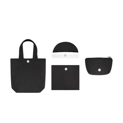 Gola e quebra vento, gorro, bolsa e nécessaire (preto)