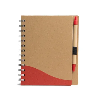 Caderneta ecológica com caneta, capa produzida