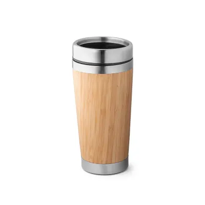 Copo de viagem bambu e aço inox 