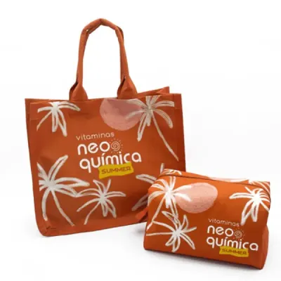 Kit Bolsa Feminina Moda Praia Com Necessaire