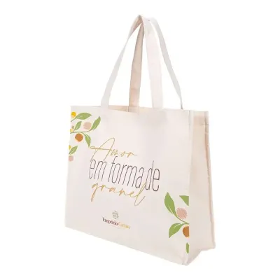 Ecobag Lona Cru - 47x38x19x19cm