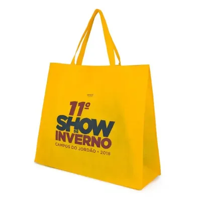 Ecobag em TNT Amarela - 44x45x10x10cm