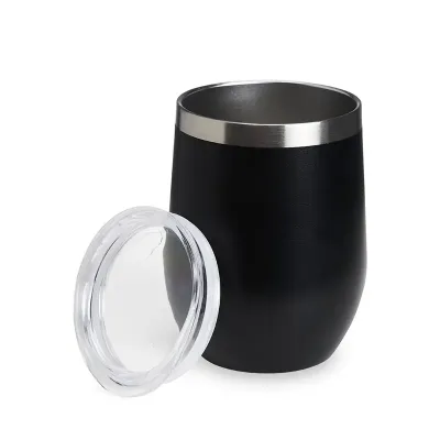 Copo Inox Preto Parede Dupla 320ml - 1995507