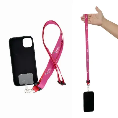 Cordão rosa para celular e corpo