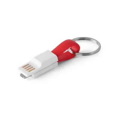 Cabo USB com conector 2 em 1 - vermelho - 1626564