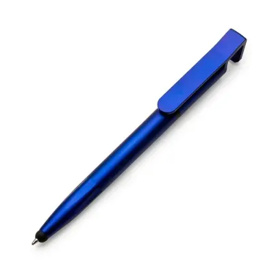Caneta Plástica Azul Touch com Suporte - 1626172