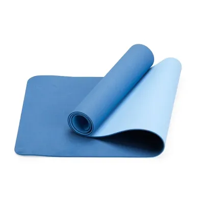 Tapete yoga azul, meio dobrado  - 1910657