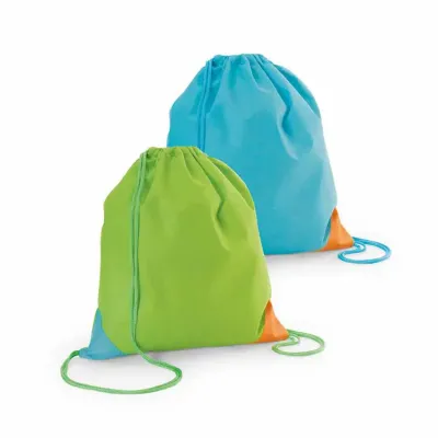 Sacola tipo mochila nas cores azul e verde - 1471406