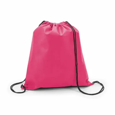 Sacola tipo mochila na cor rosa