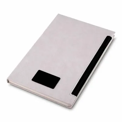 Caderno de anotações com porta-objetos na capa - 1534121