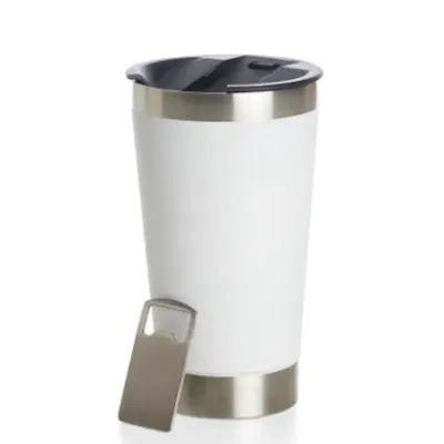 Copo térmico 500ml com abridor - branco