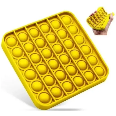Fidget Pop It Toys - Bolhas Anti-Stress - Amarelo Quadrado - 2000423