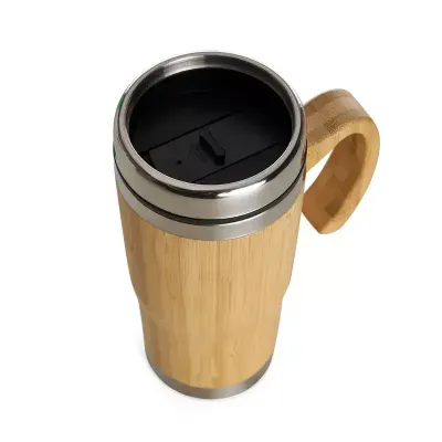 Caneca Bambu de 500ml, pegador de bambu e parte interna em inox - 1700682