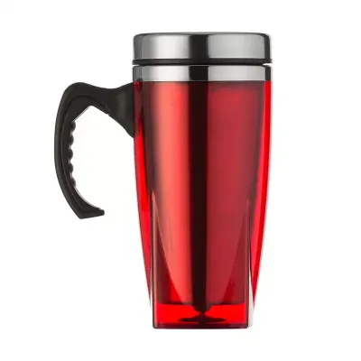 Caneca acrílica 450ml com fundo quadrangular com cabo plástico