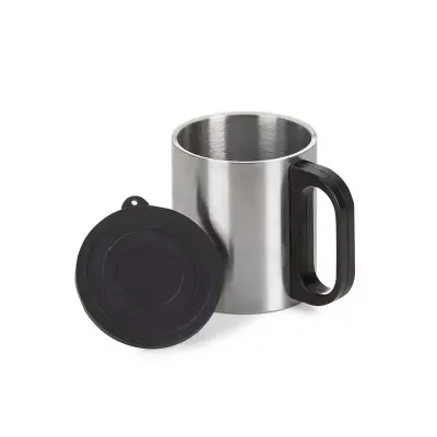 Caneca de inox 180ml com cabo e tampa - 1700642