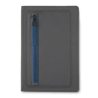 Caderno porta objetos com detalhe azul