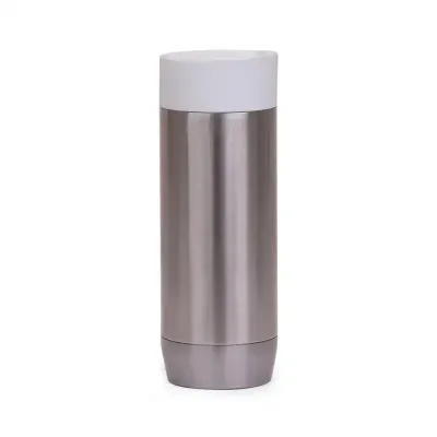 Copo Inox 420ml com tampa branca