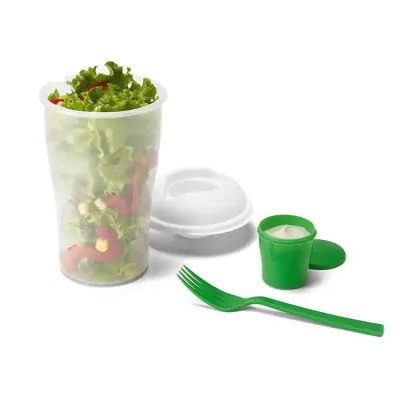 Copo para salada 850 ml com garfo e molheira