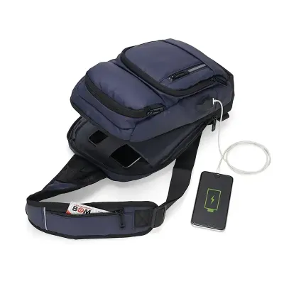 Mochila de Ombro USB Azul