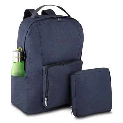 Mochila dobrável em tecido poliéster azul - 1698863