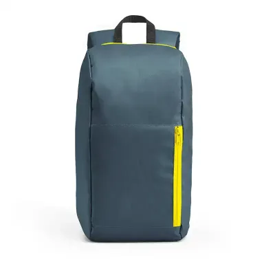 Mochila cinza com bolso exterior frontal com zíper - 1696169