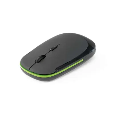 Mouse wireless 2.4G com detalhe em verde