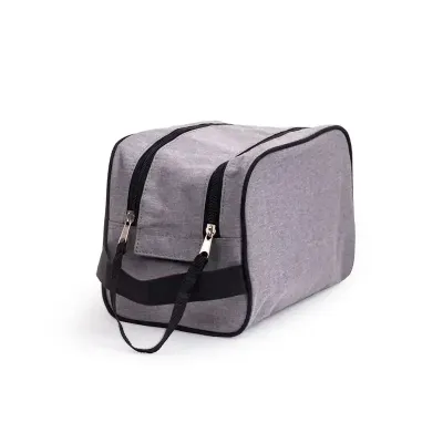 Necessaire tecido polyester cinza