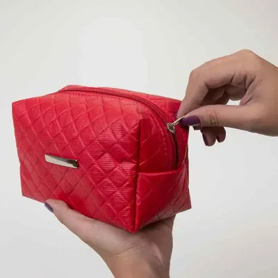 Necessaire puff matelassê, material em sintético vermelho - 1541619