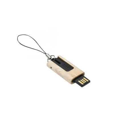 Pen drive retrátil 4GB de madeira