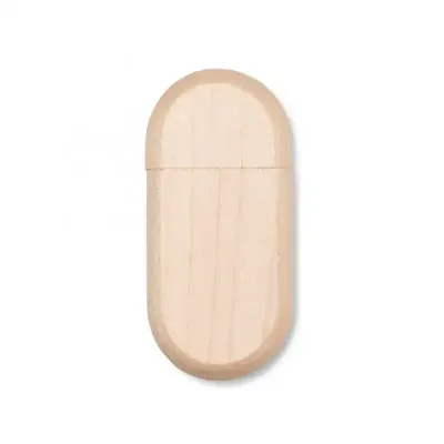 Pen drive de bambu oval